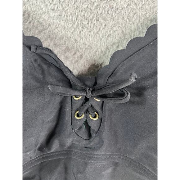 Kona Sol One Piece Swimsuit Womens Small Black Drawstring Detailed Swimwear NWT - Picture 4 of 11
